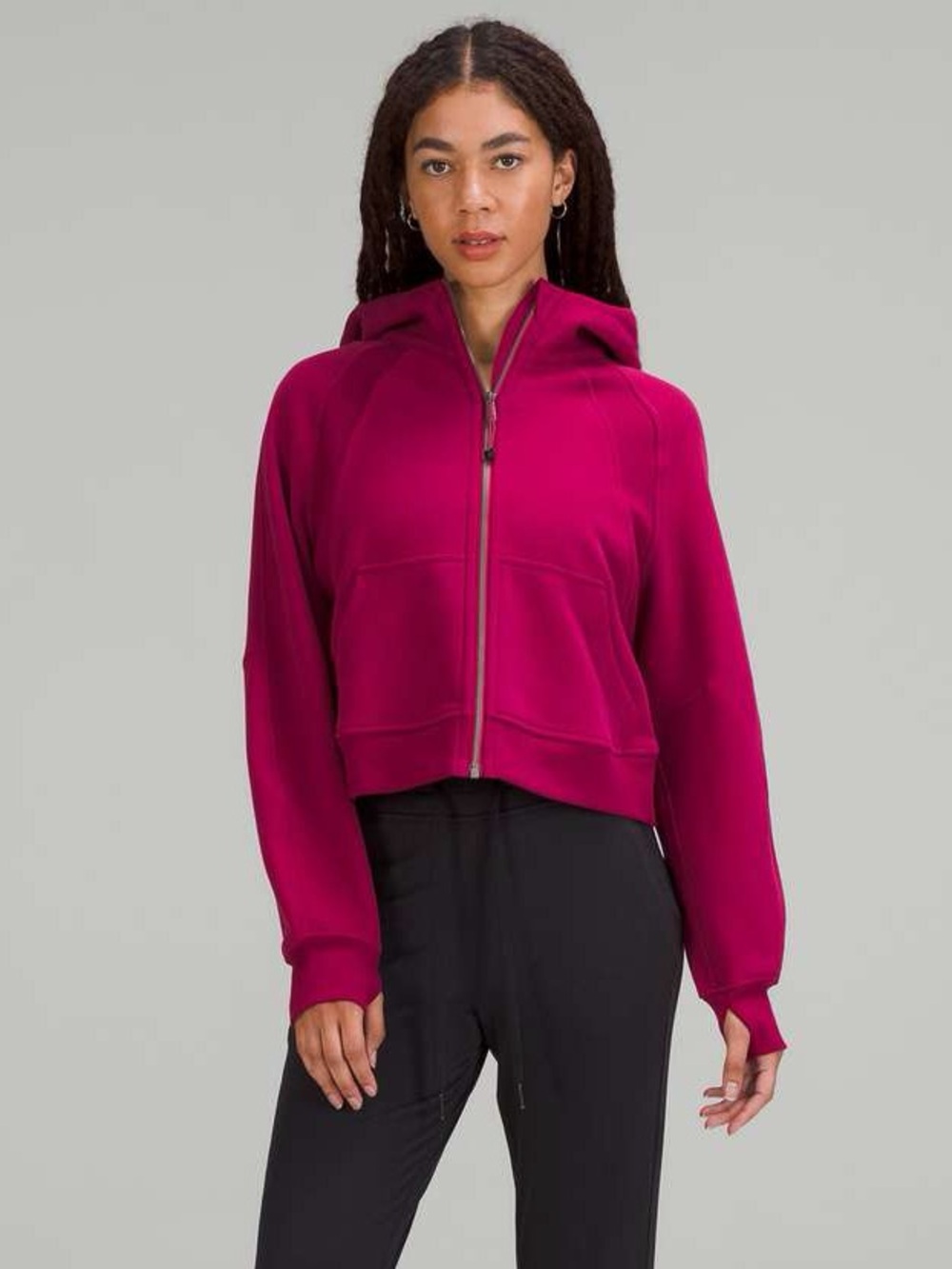 lululemon athletica Red Full-Zip Hooded Sweater